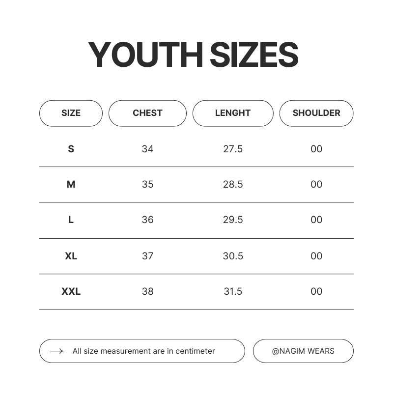 Soccer Jerseys Adult Size Chart