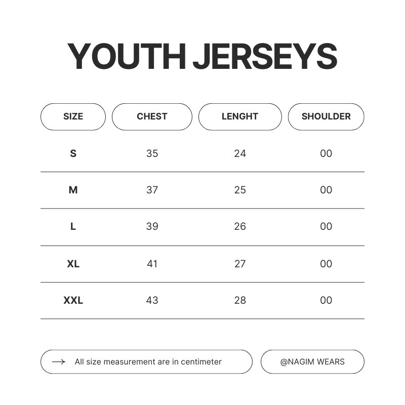 Basketball Jerseys Youth Size Chart