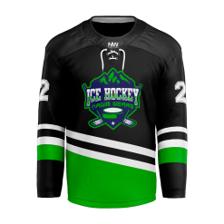 Custom Team Ice Hockey Jersey Front View showing Logo and Crest